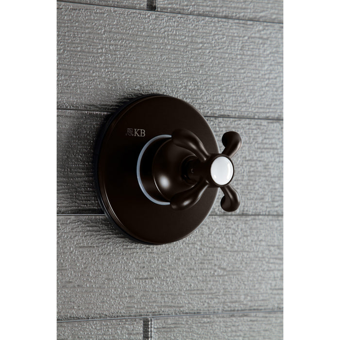 Kingston Heirloom KS3035TX - French Country Single-Handle Three-Way Diverter Valve with Round Trim Kit, Oil Rubbed Bronze