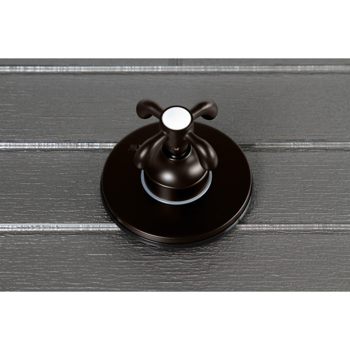 Kingston Heirloom KS3035TX - French Country Single-Handle Three-Way Diverter Valve with Round Trim Kit, Oil Rubbed Bronze