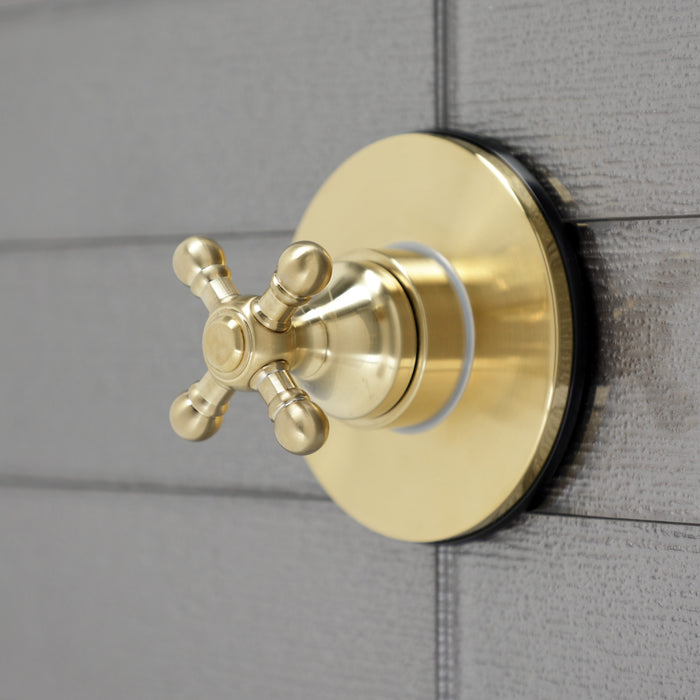 Kingston Heirloom KS3037BX - Metropolitan Single-Handle Three-Way Diverter Valve with Round Trim Kit, Brushed Brass