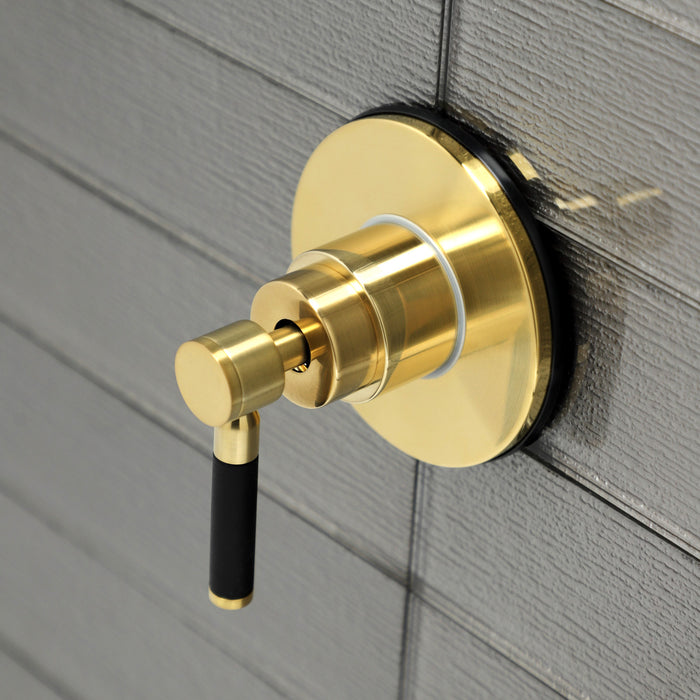 Kingston Sona KS3037DKL - Kaiser Single-Handle Three-Way Diverter Valve with Round Trim Kit, Brushed Brass