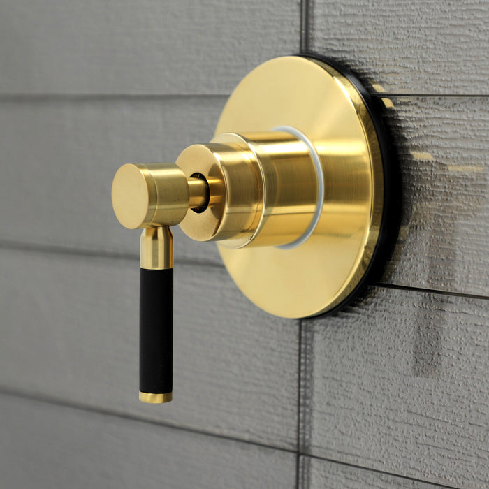 Kingston Sona KS3037DKL - Kaiser Single-Handle Three-Way Diverter Valve with Round Trim Kit, Brushed Brass