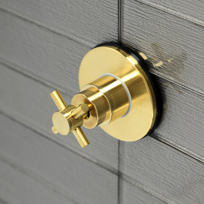 Kingston Sona KS3037DX - Concord Single-Handle Three-Way Diverter Valve with Round Trim Kit, Brushed Brass
