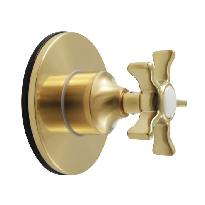Kingston Tulare KS3037NX - Hamilton Single-Handle Three-Way Diverter Valve with Round Trim Kit, Brushed Brass