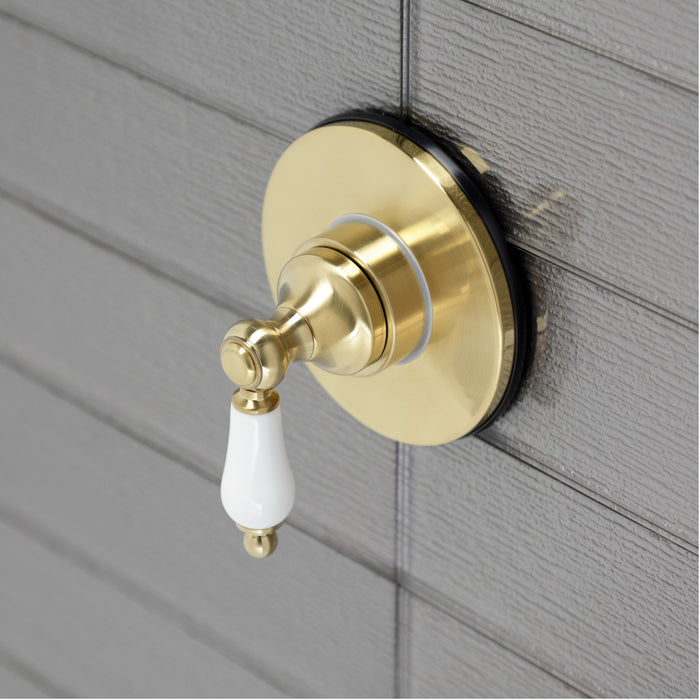 Kingston Heirloom KS3037PL - Restoration Single-Handle Three-Way Diverter Valve with Round Trim Kit, Brushed Brass
