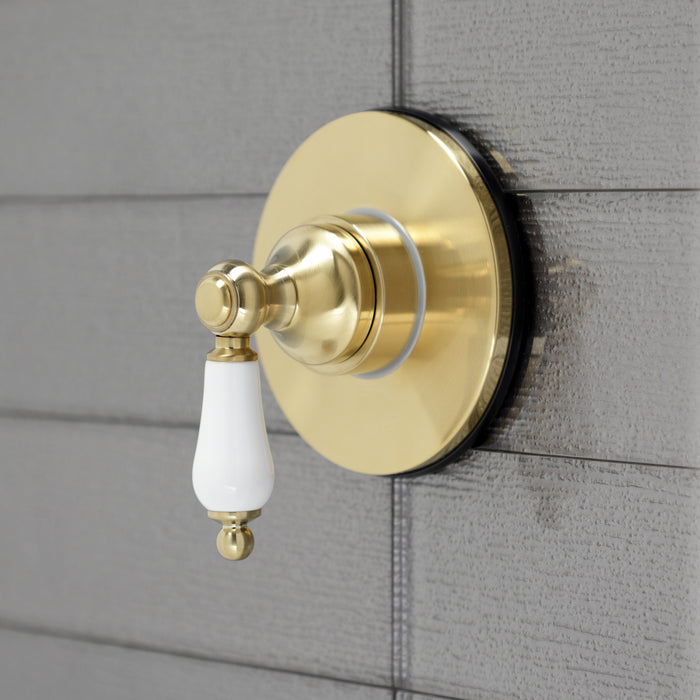 Kingston Heirloom KS3037PL - Restoration Single-Handle Three-Way Diverter Valve with Round Trim Kit, Brushed Brass