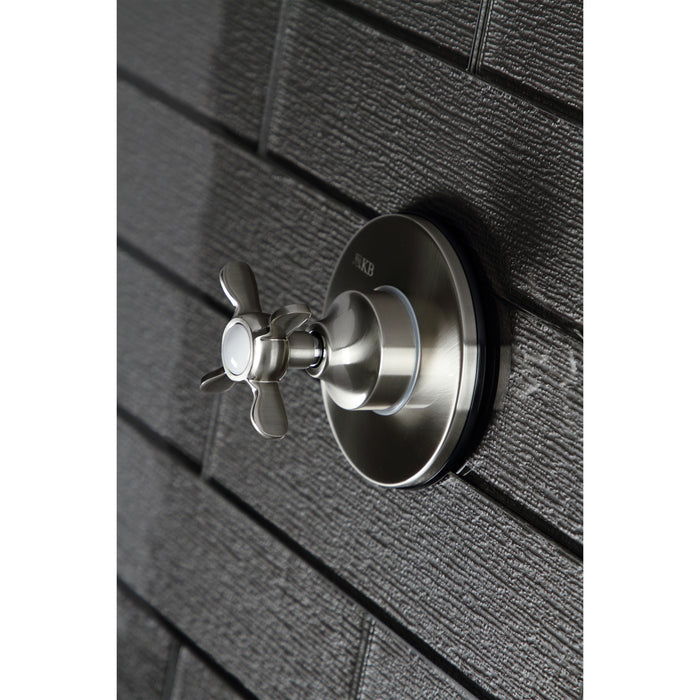 Kingston Tulare KS3038BEX - Essex Single-Handle Three-Way Diverter Valve with Round Trim Kit, Brushed Nickel