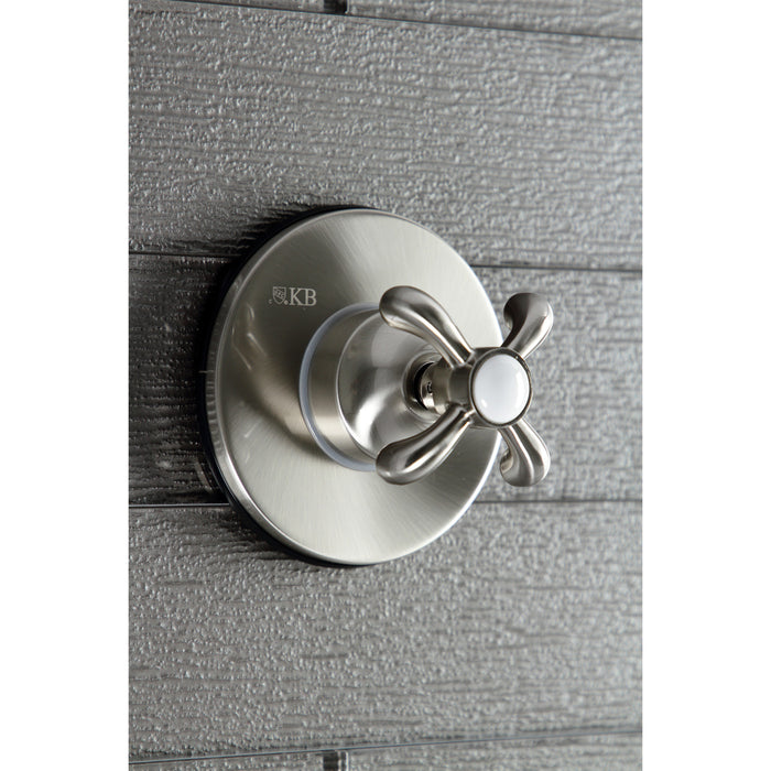 Kingston Heirloom KS3038TX - French Country Single-Handle Three-Way Diverter Valve with Round Trim Kit, Brushed Nickel