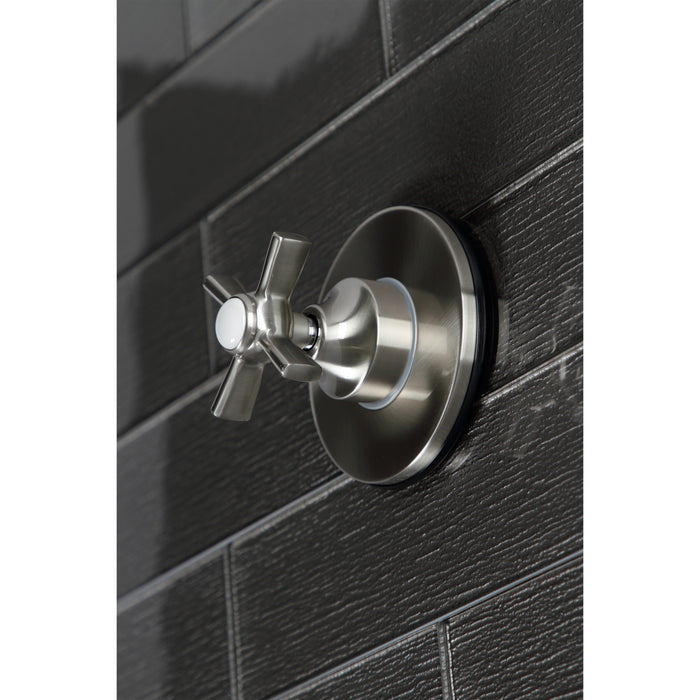 Kingston Tulare KS3038ZX - Millennium Single-Handle Three-Way Diverter Valve with Round Trim Kit, Brushed Nickel