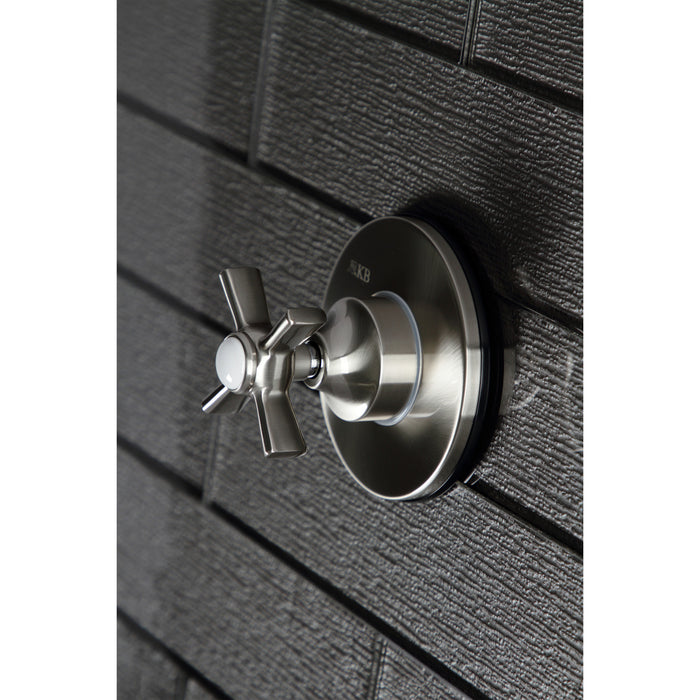 Kingston Tulare KS3038ZX - Millennium Single-Handle Three-Way Diverter Valve with Round Trim Kit, Brushed Nickel