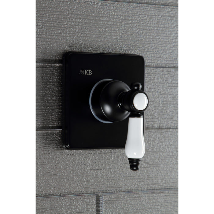 Kingston Heirloom KS3040BPL - Bel-Air Single-Handle Three-Way Diverter Valve with Square Trim Kit, Matte Black