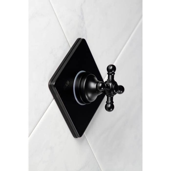 Kingston Heirloom KS3040BX - Metropolitan Single-Handle Three-Way Diverter Valve with Square Trim Kit, Matte Black