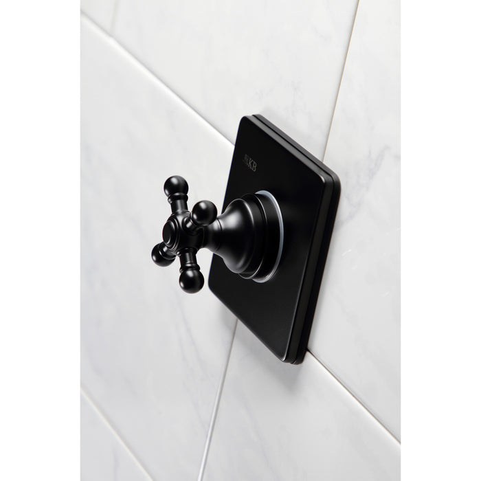 Kingston Heirloom KS3040BX - Metropolitan Single-Handle Three-Way Diverter Valve with Square Trim Kit, Matte Black