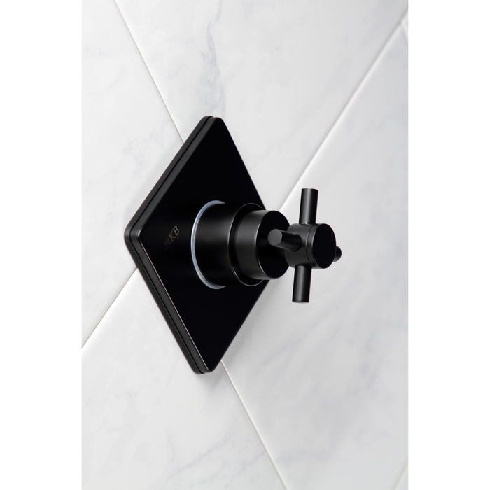Kingston Sona KS3040DX - Concord Single-Handle Three-Way Diverter Valve with Square Trim Kit, Matte Black