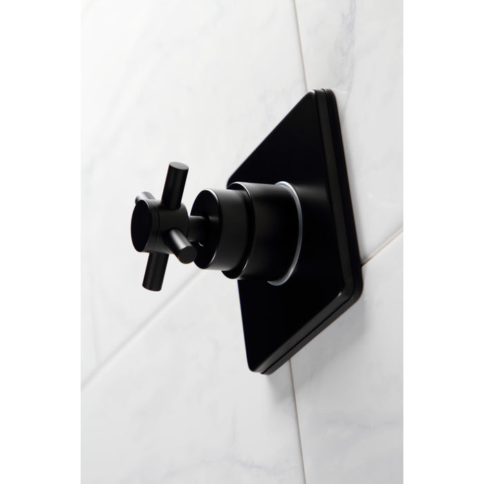 Kingston Sona KS3040DX - Concord Single-Handle Three-Way Diverter Valve with Square Trim Kit, Matte Black