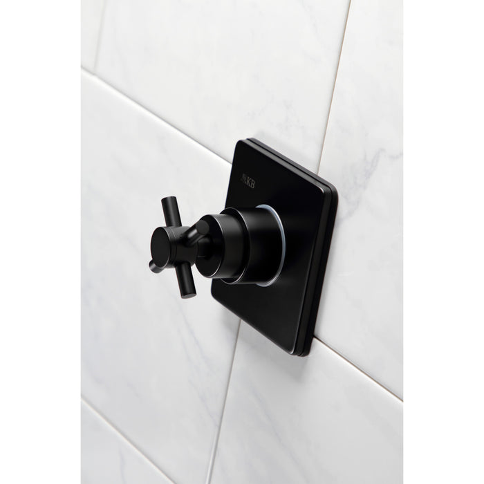 Kingston Sona KS3040DX - Concord Single-Handle Three-Way Diverter Valve with Square Trim Kit, Matte Black