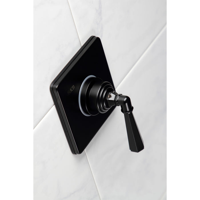 Kingston Tulare KS3040HL - Metropolitan Single-Handle Three-Way Diverter Valve with Square Trim Kit, Matte Black