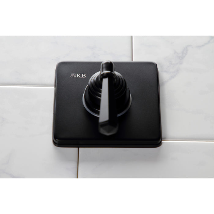 Kingston Tulare KS3040HL - Metropolitan Single-Handle Three-Way Diverter Valve with Square Trim Kit, Matte Black