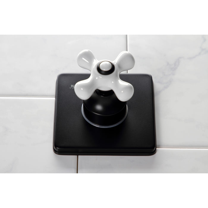 Kingston Heirloom KS3040PX - Restoration Single-Handle Three-Way Diverter Valve with Square Trim Kit, Matte Black