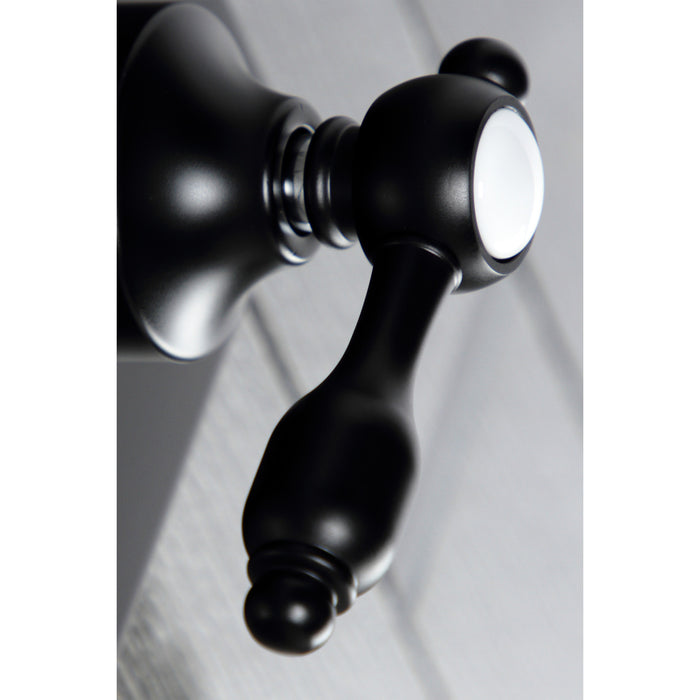 Kingston Heirloom KS3040TAL - Tudor Single-Handle Three-Way Diverter Valve with Square Trim Kit, Matte Black