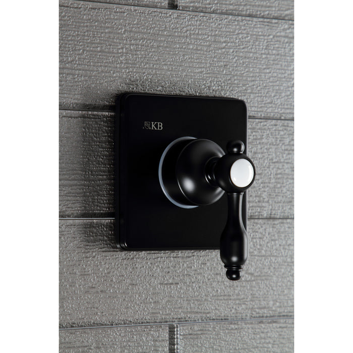 Kingston Heirloom KS3040TAL - Tudor Single-Handle Three-Way Diverter Valve with Square Trim Kit, Matte Black
