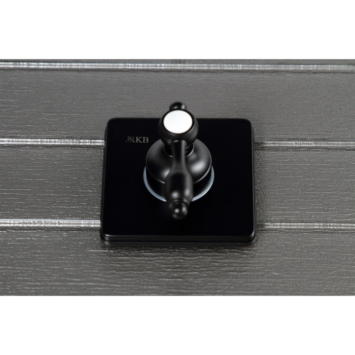 Kingston Heirloom KS3040TAL - Tudor Single-Handle Three-Way Diverter Valve with Square Trim Kit, Matte Black