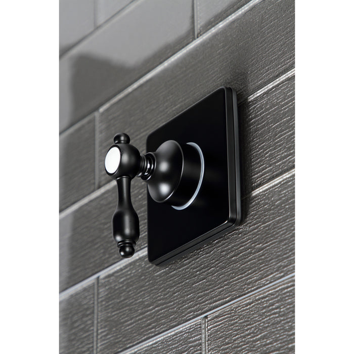 Kingston Heirloom KS3040TAL - Tudor Single-Handle Three-Way Diverter Valve with Square Trim Kit, Matte Black