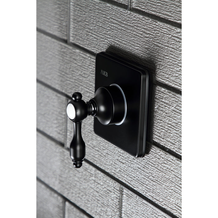 Kingston Heirloom KS3040TAL - Tudor Single-Handle Three-Way Diverter Valve with Square Trim Kit, Matte Black