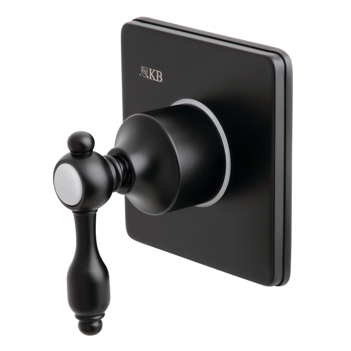 Kingston Heirloom KS3040TAL - Tudor Single-Handle Three-Way Diverter Valve with Square Trim Kit, Matte Black