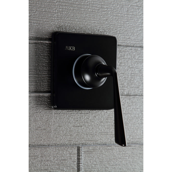 Kingston Tulare KS3040ZL - Silver Sage Single-Handle Three-Way Diverter Valve with Square Trim Kit, Matte Black