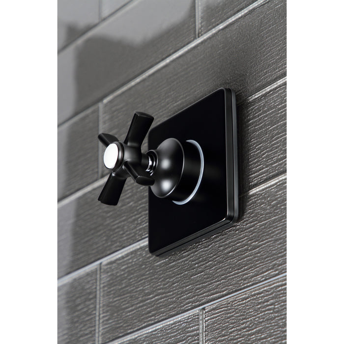 Kingston Tulare KS3040ZX - Millennium Single-Handle Three-Way Diverter Valve with Square Trim Kit, Matte Black