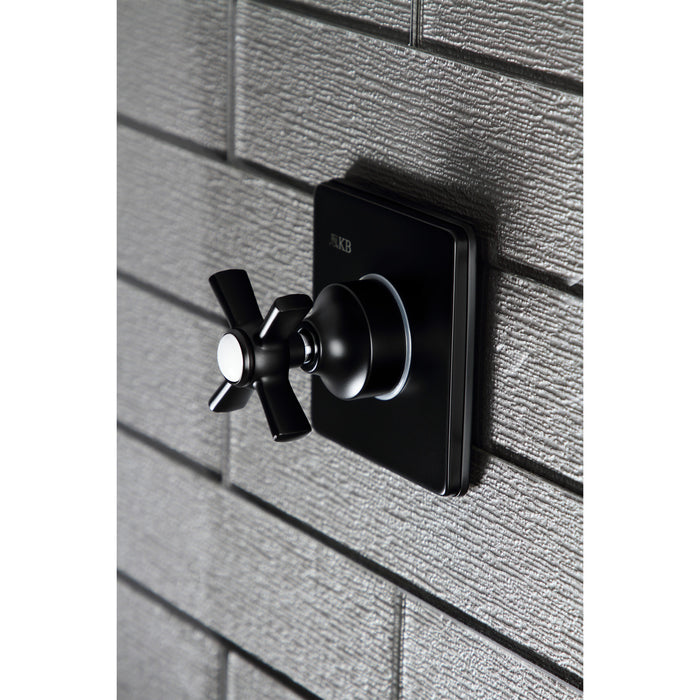 Kingston Tulare KS3040ZX - Millennium Single-Handle Three-Way Diverter Valve with Square Trim Kit, Matte Black