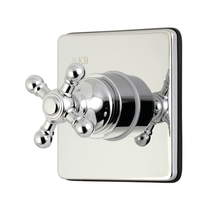 Kingston Heirloom KS3041BX - Metropolitan Single-Handle Three-Way Diverter Valve with Square Trim Kit, Polished Chrome