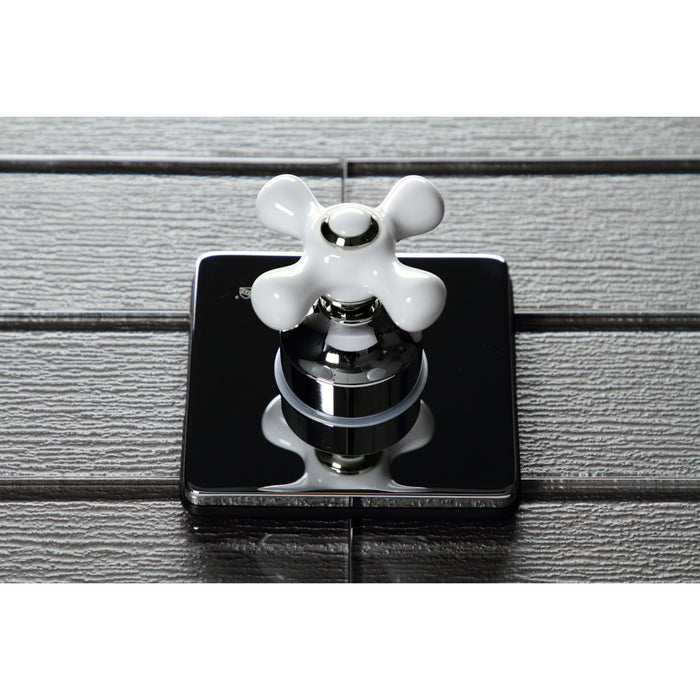 Kingston Heirloom KS3041PX - Restoration Single-Handle Three-Way Diverter Valve with Square Trim Kit, Polished Chrome
