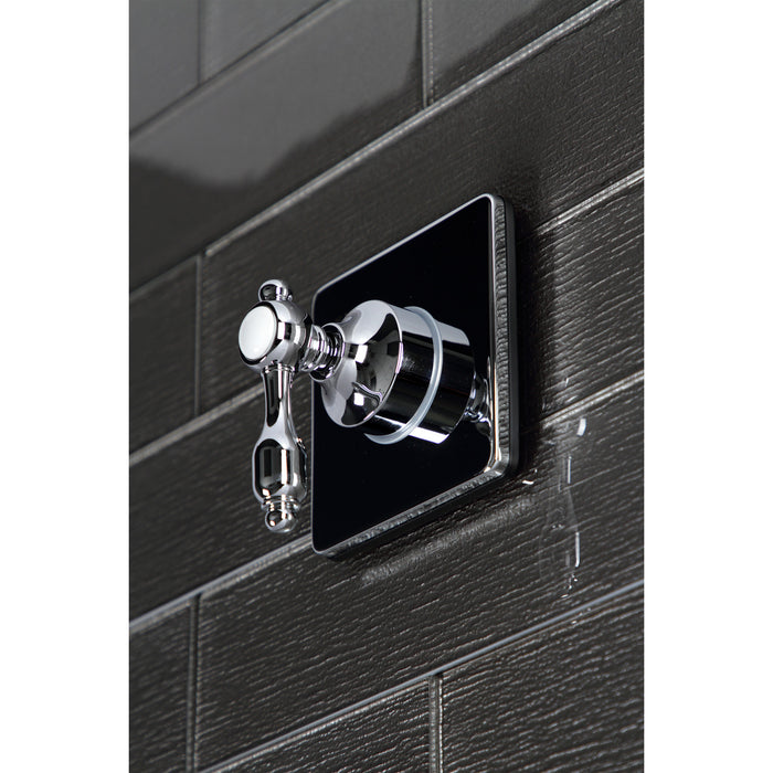 Kingston Heirloom KS3041TAL - Tudor Single-Handle Three-Way Diverter Valve with Square Trim Kit, Polished Chrome