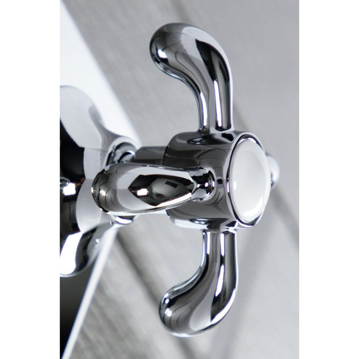 Kingston Heirloom KS3041TX - French Country Single-Handle Three-Way Diverter Valve with Square Trim Kit, Polished Chrome