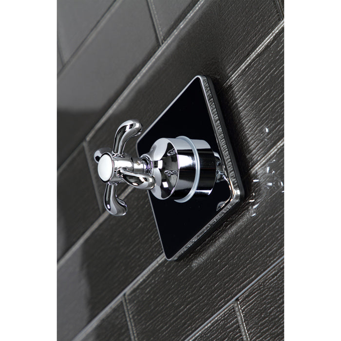 Kingston Heirloom KS3041TX - French Country Single-Handle Three-Way Diverter Valve with Square Trim Kit, Polished Chrome