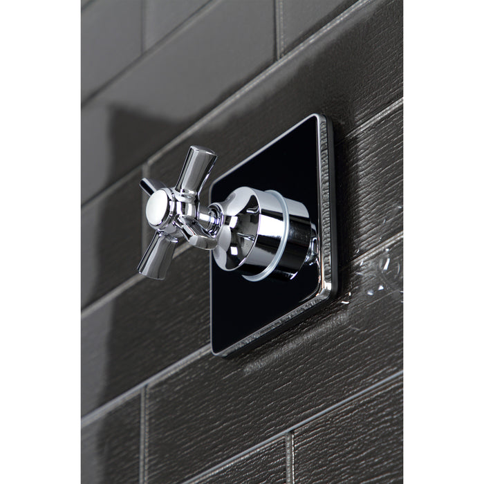 Kingston Tulare KS3041ZX - Millennium Single-Handle Three-Way Diverter Valve with Square Trim Kit, Polished Chrome
