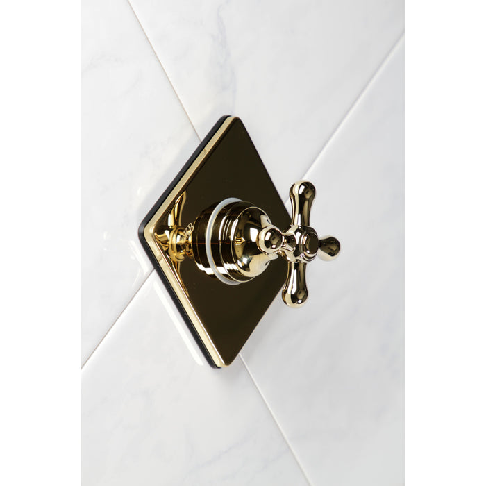 Kingston Heirloom KS3042AX - Restoration Single-Handle Three-Way Diverter Valve with Square Trim Kit, Polished Brass