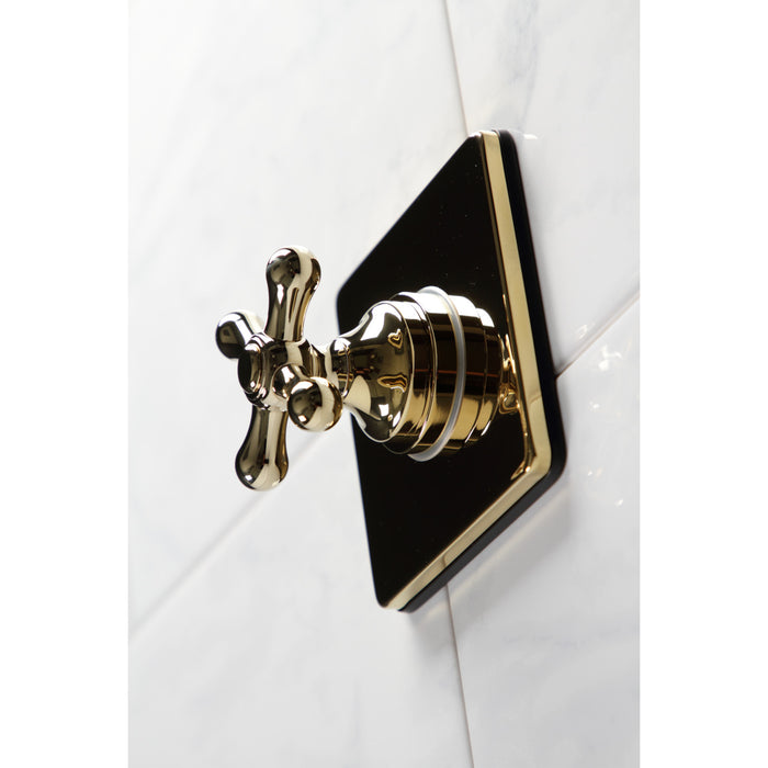 Kingston Heirloom KS3042AX - Restoration Single-Handle Three-Way Diverter Valve with Square Trim Kit, Polished Brass