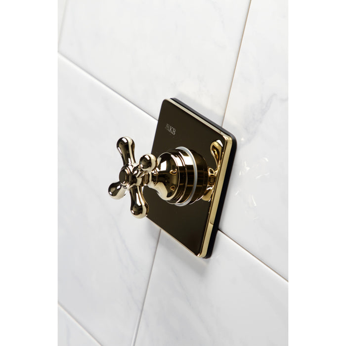 Kingston Heirloom KS3042AX - Restoration Single-Handle Three-Way Diverter Valve with Square Trim Kit, Polished Brass