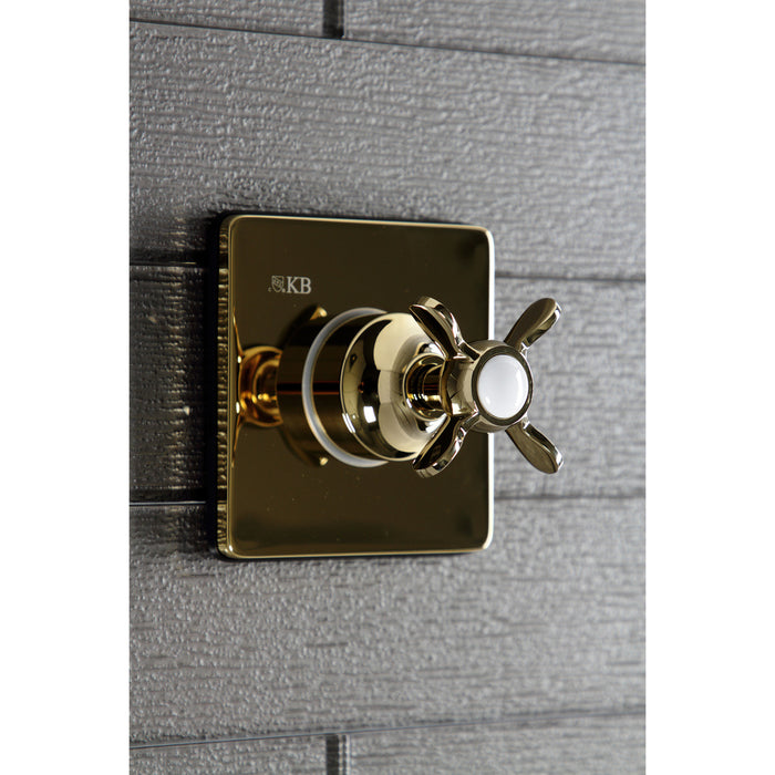 Kingston Tulare KS3042BEX - Essex Single-Handle Three-Way Diverter Valve with Square Trim Kit, Polished Brass