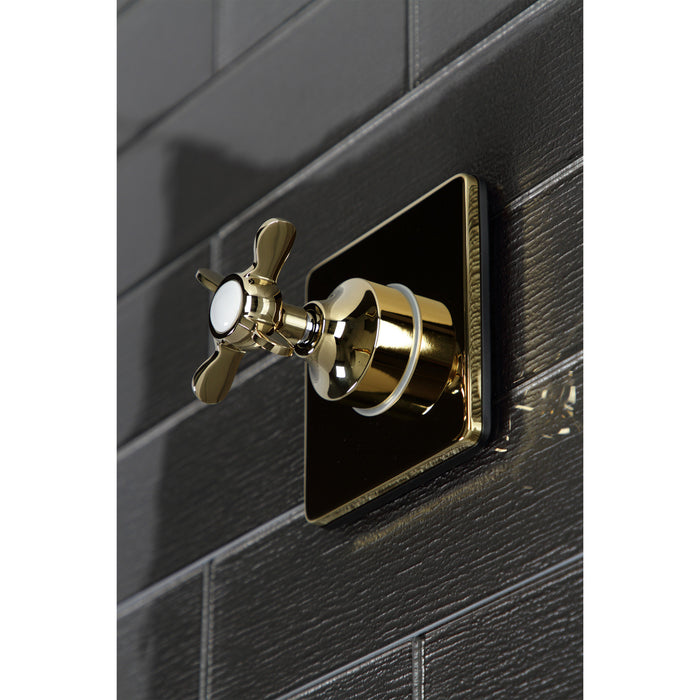 Kingston Tulare KS3042BEX - Essex Single-Handle Three-Way Diverter Valve with Square Trim Kit, Polished Brass