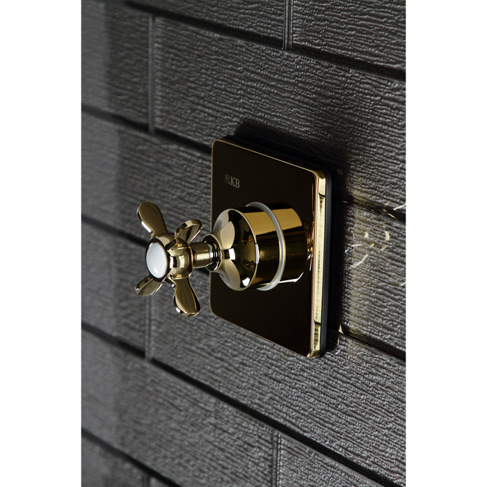Kingston Tulare KS3042BEX - Essex Single-Handle Three-Way Diverter Valve with Square Trim Kit, Polished Brass