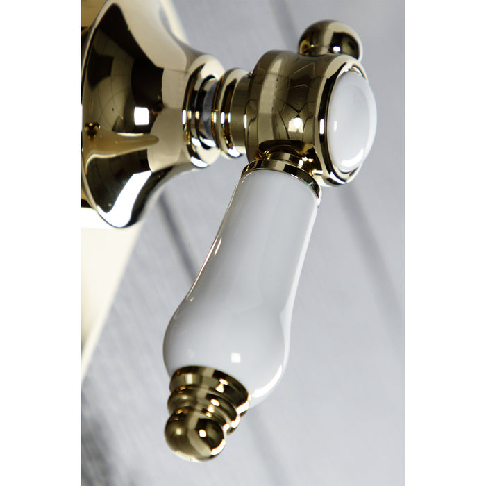 Kingston Heirloom KS3042BPL - Bel-Air Single-Handle Three-Way Diverter Valve with Square Trim Kit, Polished Brass