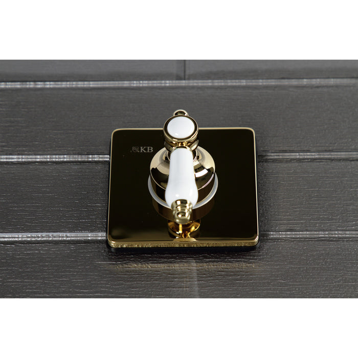 Kingston Heirloom KS3042BPL - Bel-Air Single-Handle Three-Way Diverter Valve with Square Trim Kit, Polished Brass