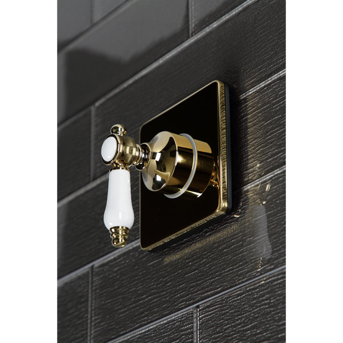 Kingston Heirloom KS3042BPL - Bel-Air Single-Handle Three-Way Diverter Valve with Square Trim Kit, Polished Brass