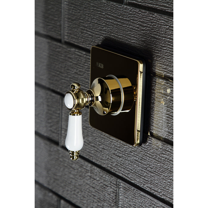 Kingston Heirloom KS3042BPL - Bel-Air Single-Handle Three-Way Diverter Valve with Square Trim Kit, Polished Brass