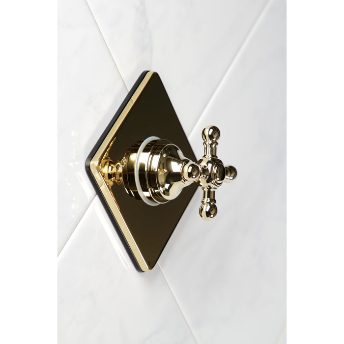 Kingston Heirloom KS3042BX - Metropolitan Single-Handle Three-Way Diverter Valve with Square Trim Kit, Polished Brass