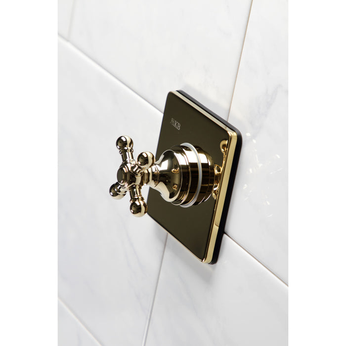 Kingston Heirloom KS3042BX - Metropolitan Single-Handle Three-Way Diverter Valve with Square Trim Kit, Polished Brass