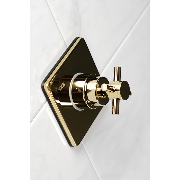 Kingston Sona KS3042DX - Concord Single-Handle Three-Way Diverter Valve with Square Trim Kit, Polished Brass